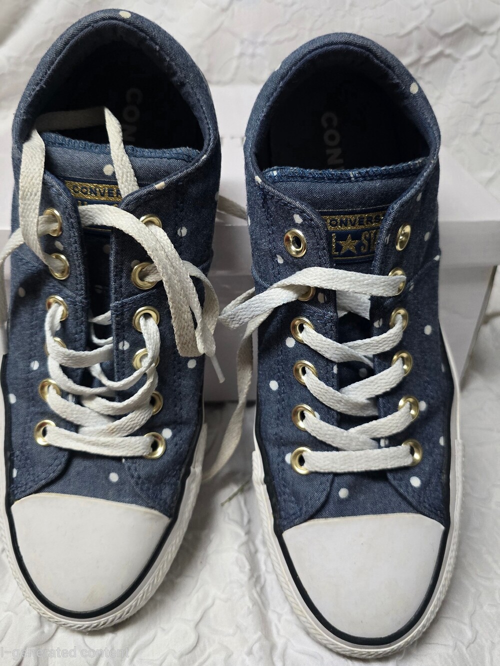 Converse Chuck Taylor All Star Womens Size 8 Blue White Athletic Shoes Sneakers - Picture 3 of 8
